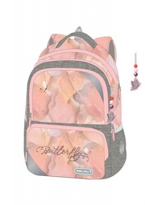 Iskolatáska, cipzáras, BELMIL "Maxi Packspecial T-Shinning Butterfly", pillangó