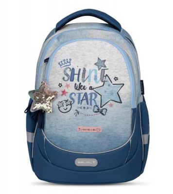 Iskolatáska, cipzáras, BELMIL "Leisure Plus Shine like a Star Jeans", csillag