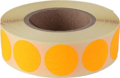 Etikett, 20 mm kör, 1000 etikett/tekercs, narancs