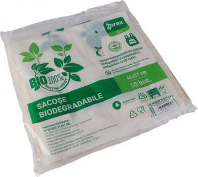 Ingvállas tasak, nagy, BIO, lebomló, 30x57+2x8 cm, 50 db, "Party"