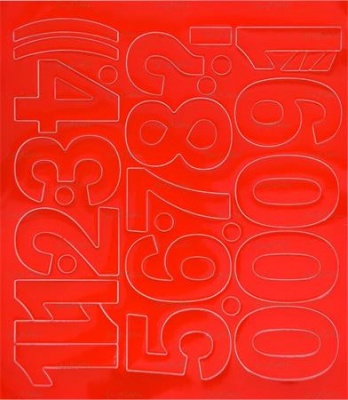 Öntapadós matrica, 5 cm-es, számlap, piros