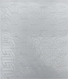 Öntapadós matrica, 3 cm-es, számlap, fehér